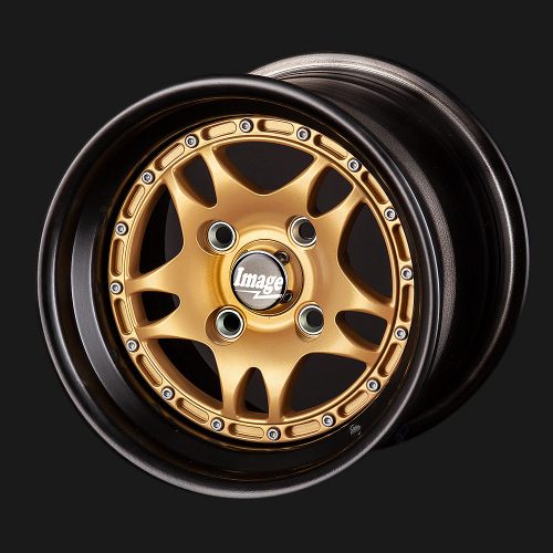 BL 13IN ANODONIC GOLD CENTRE FRONT MOUNTED WITH MATT BLACK OUTER RIM
