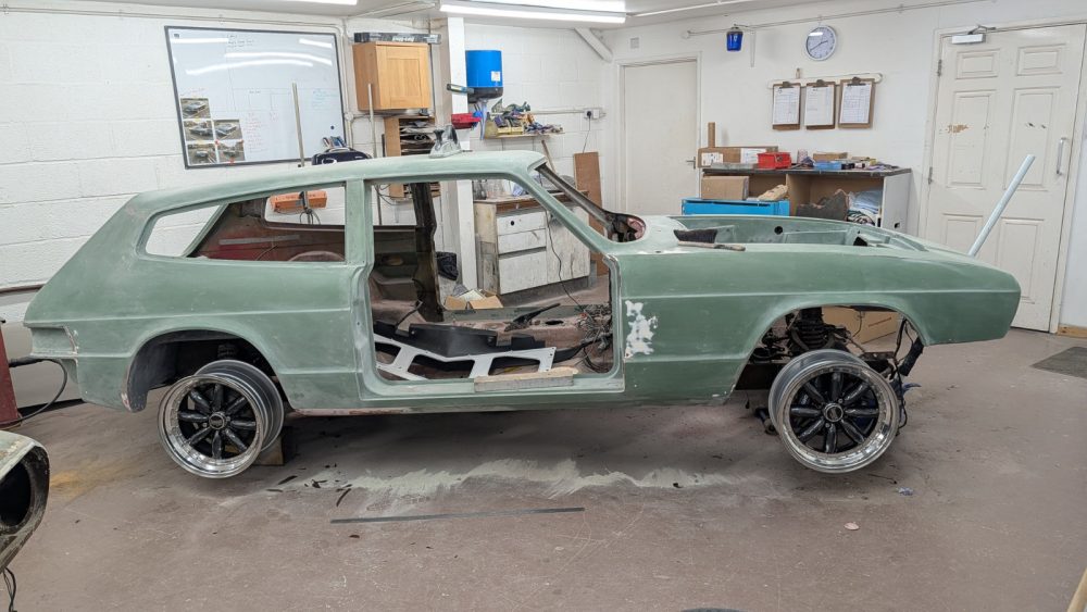 Reliant Scimitar SE6a (DCD 2T), currently undergoing an extensive restoration and performance upgrade.